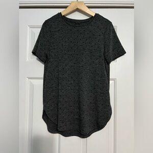 Ann Taylor Tunic Shirt Grey With Black Polka Dots Size XS